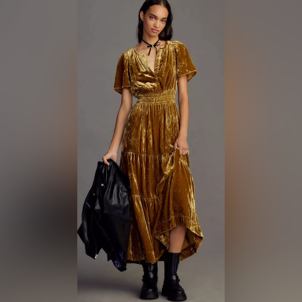 Anthropologie The Somerset Maxi Dress: velvet addition